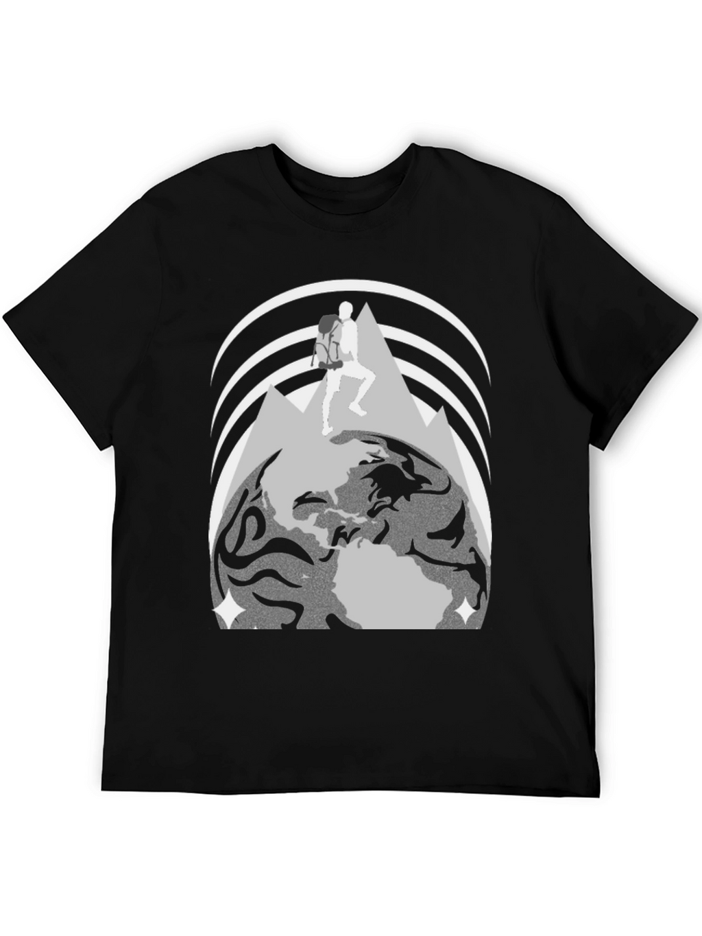 Adventure Seeker Graphic T-Shirt - Globe & Mountain Design