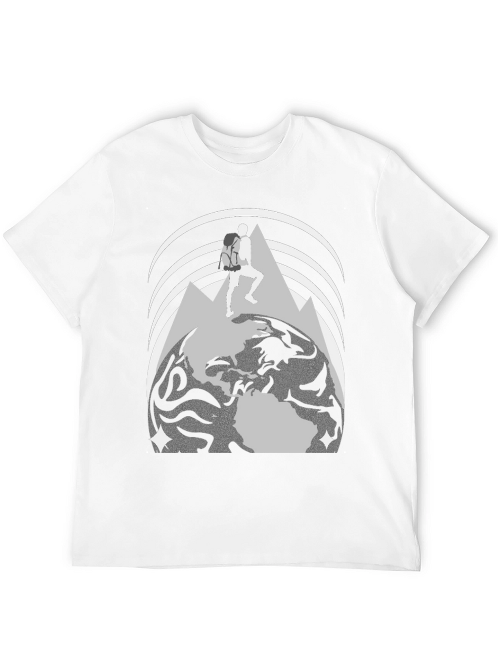 Adventure Seeker Graphic T-Shirt - Globe & Mountain Design