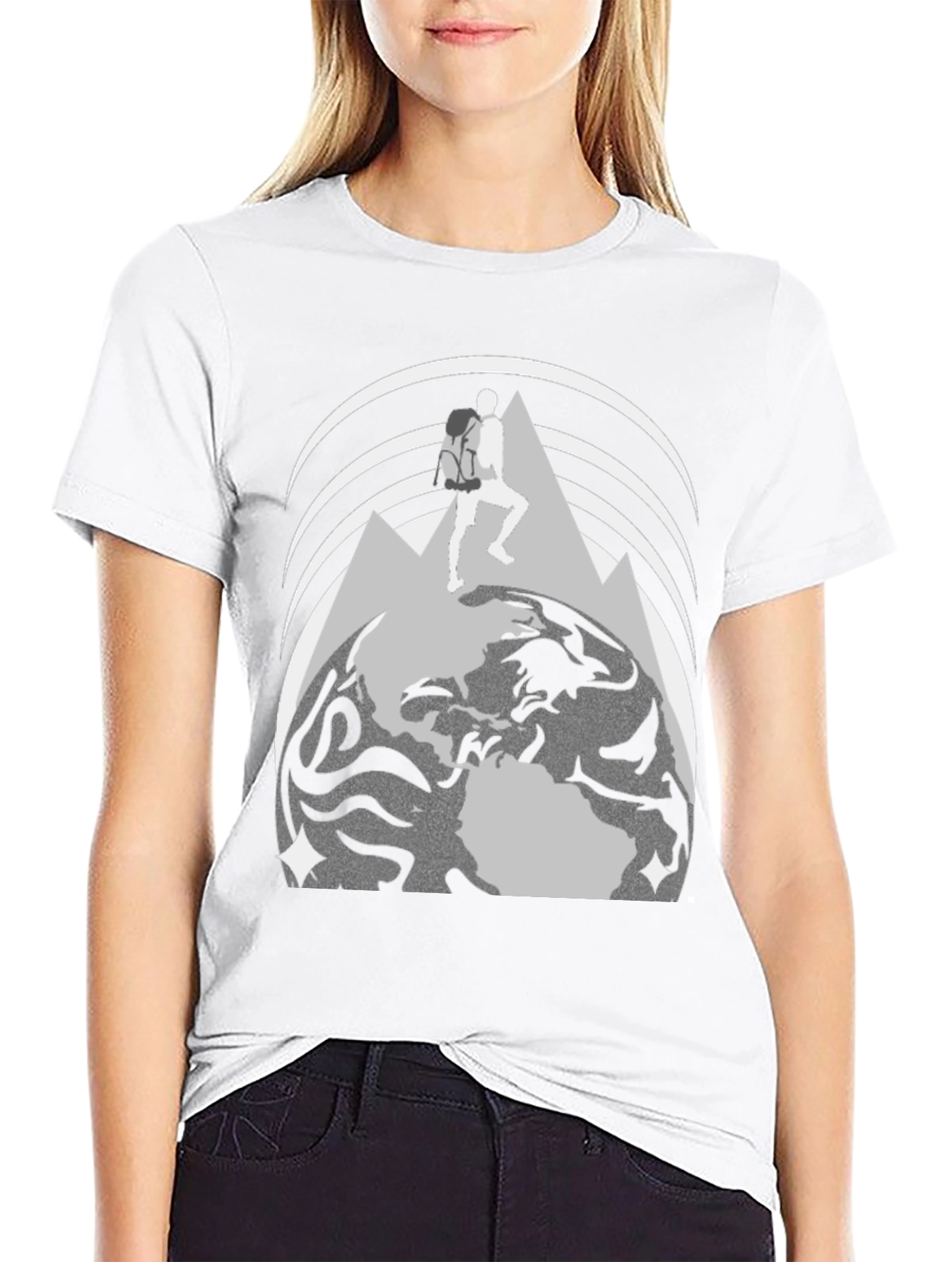 Adventure Seeker Graphic T-Shirt - Globe & Mountain Design