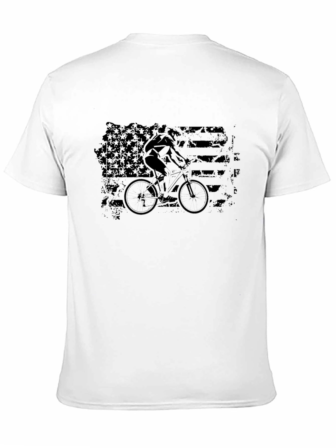 American Flag Biker Graphic Tee - Black