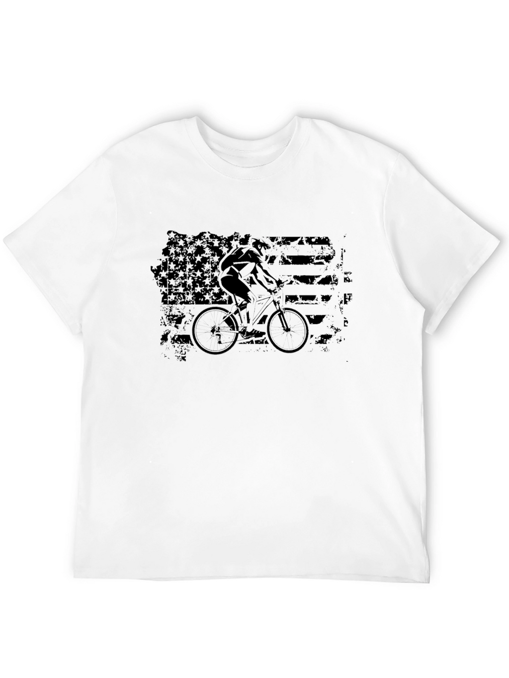 American Flag Biker Graphic Tee - Black