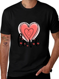 Love Heart Graphic Tee - Stylish Black T-Shirt