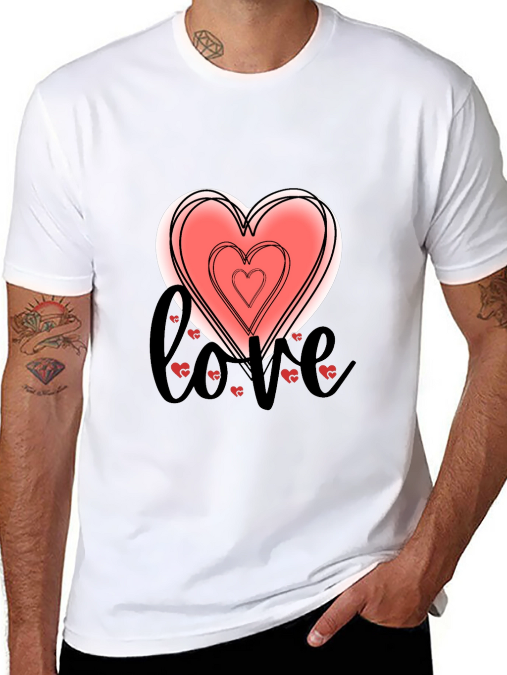Love Heart Graphic Tee - Stylish Black T-Shirt