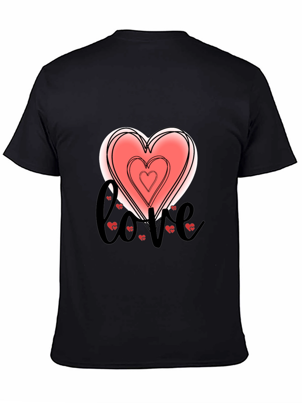 Love Heart Graphic Tee - Stylish Black T-Shirt