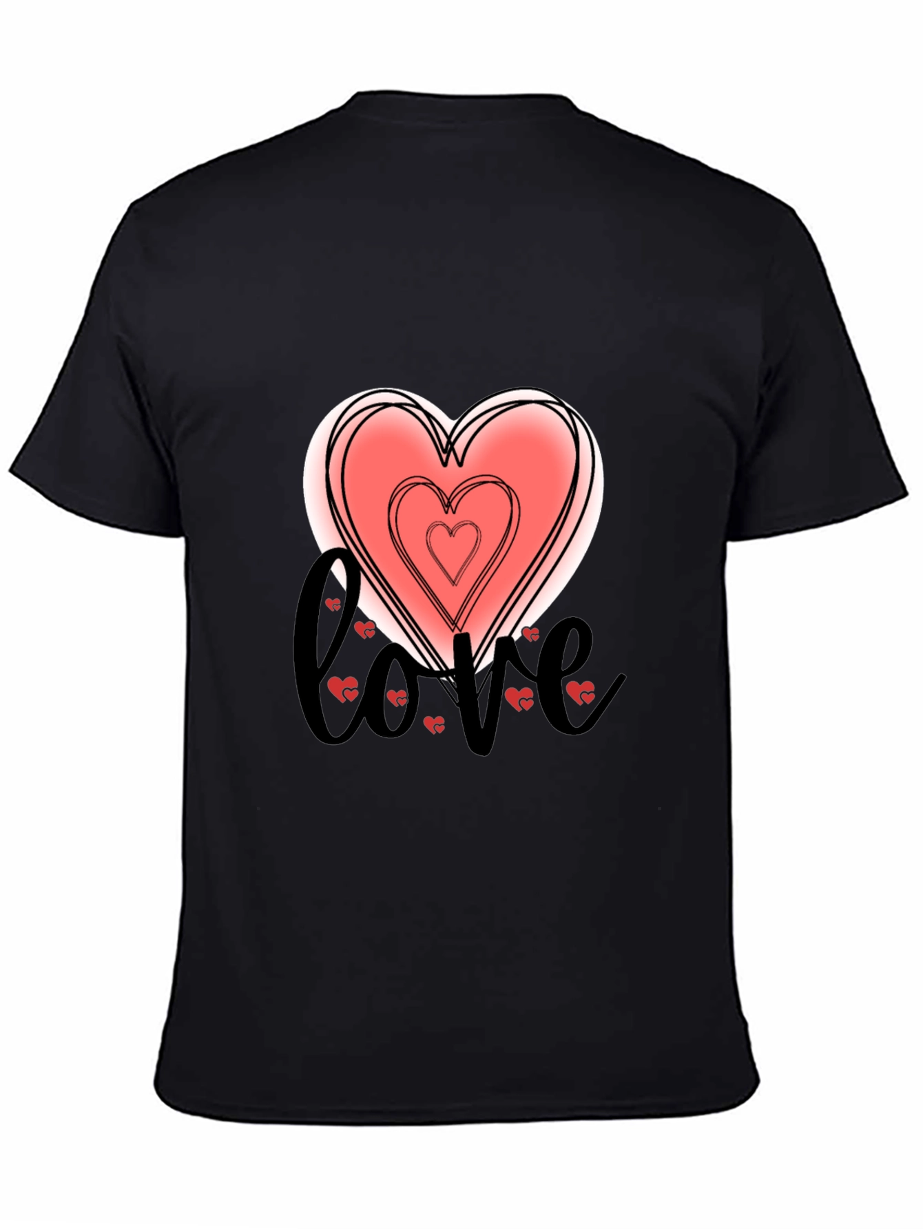 Love Heart Graphic Tee - Stylish Black T-Shirt