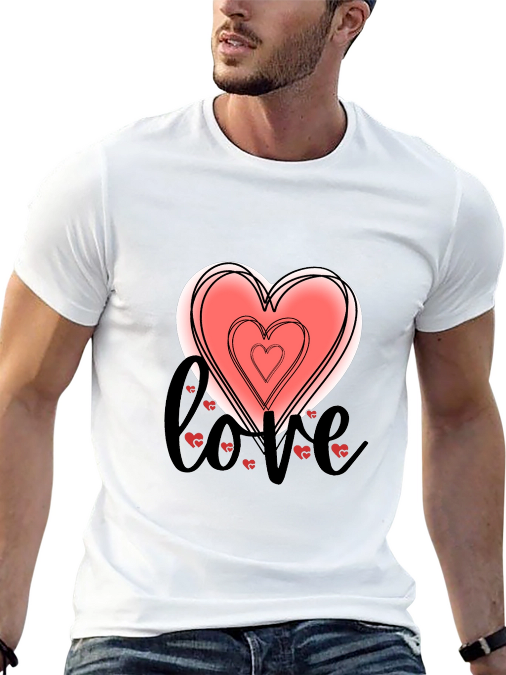 Love Heart Graphic Tee - Stylish Black T-Shirt