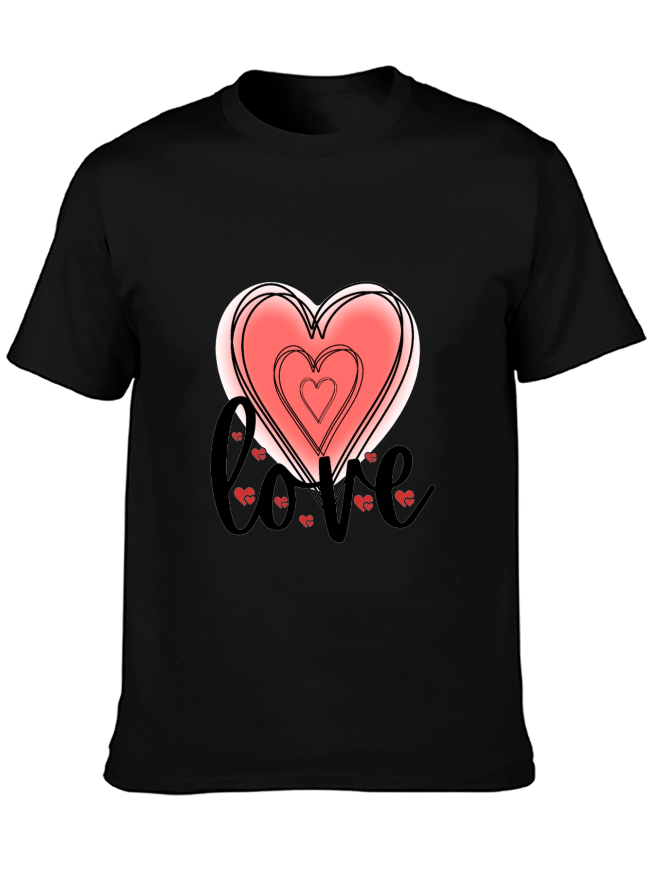 Love Heart Graphic Tee - Stylish Black T-Shirt