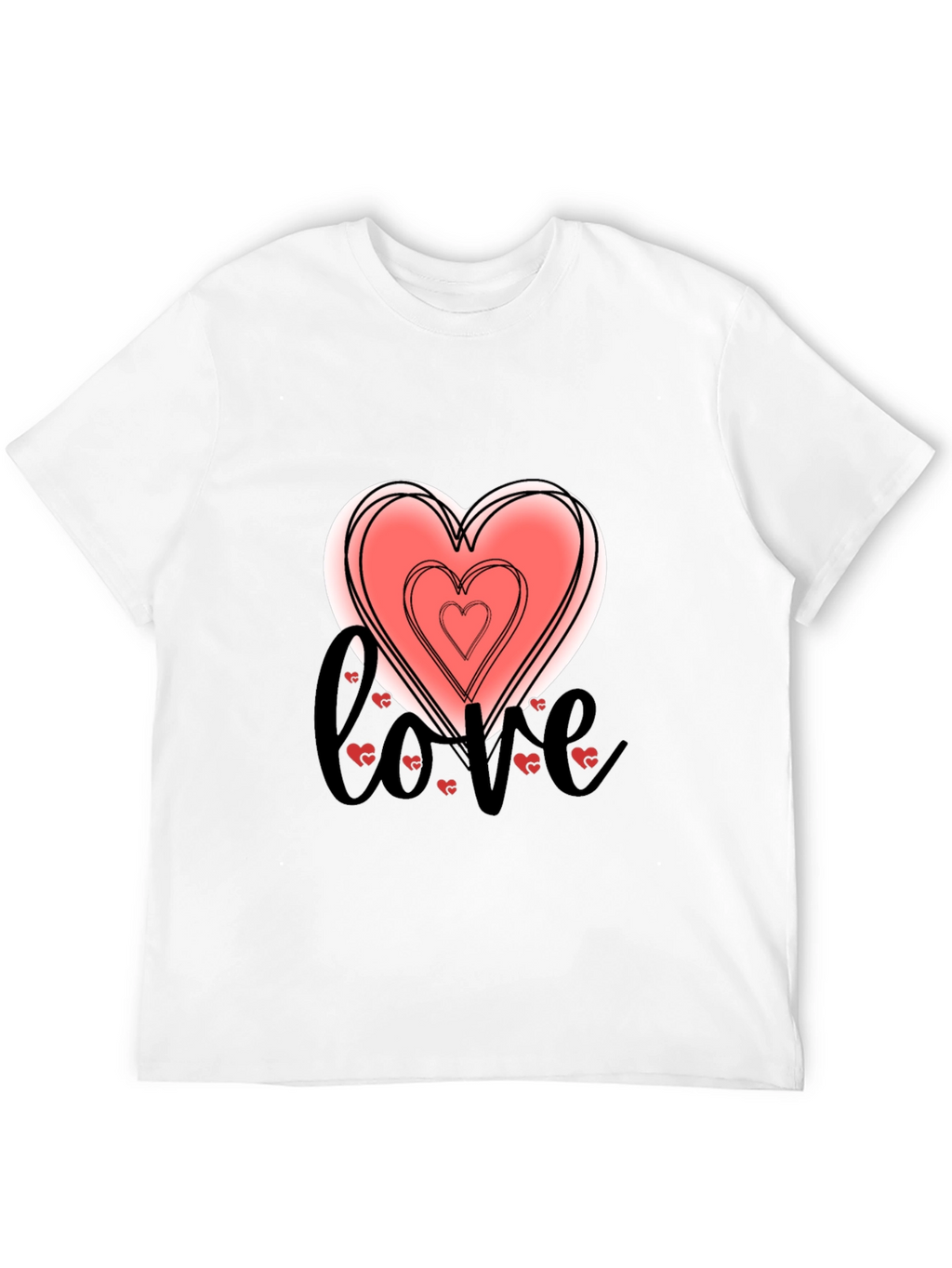 Love Heart Graphic Tee - Stylish Black T-Shirt