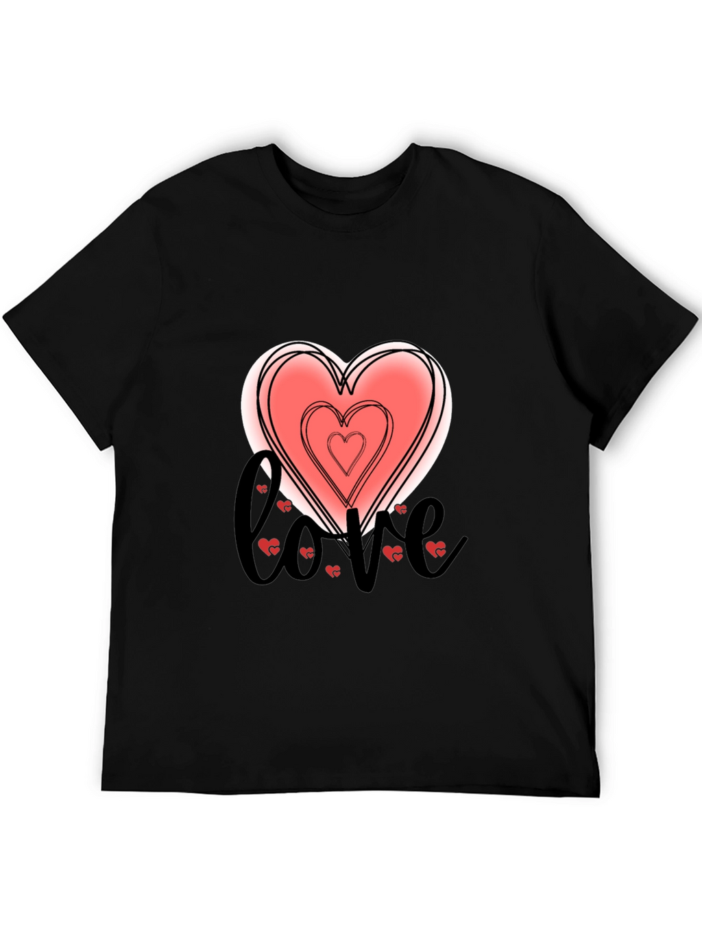 Love Heart Graphic Tee - Stylish Black T-Shirt