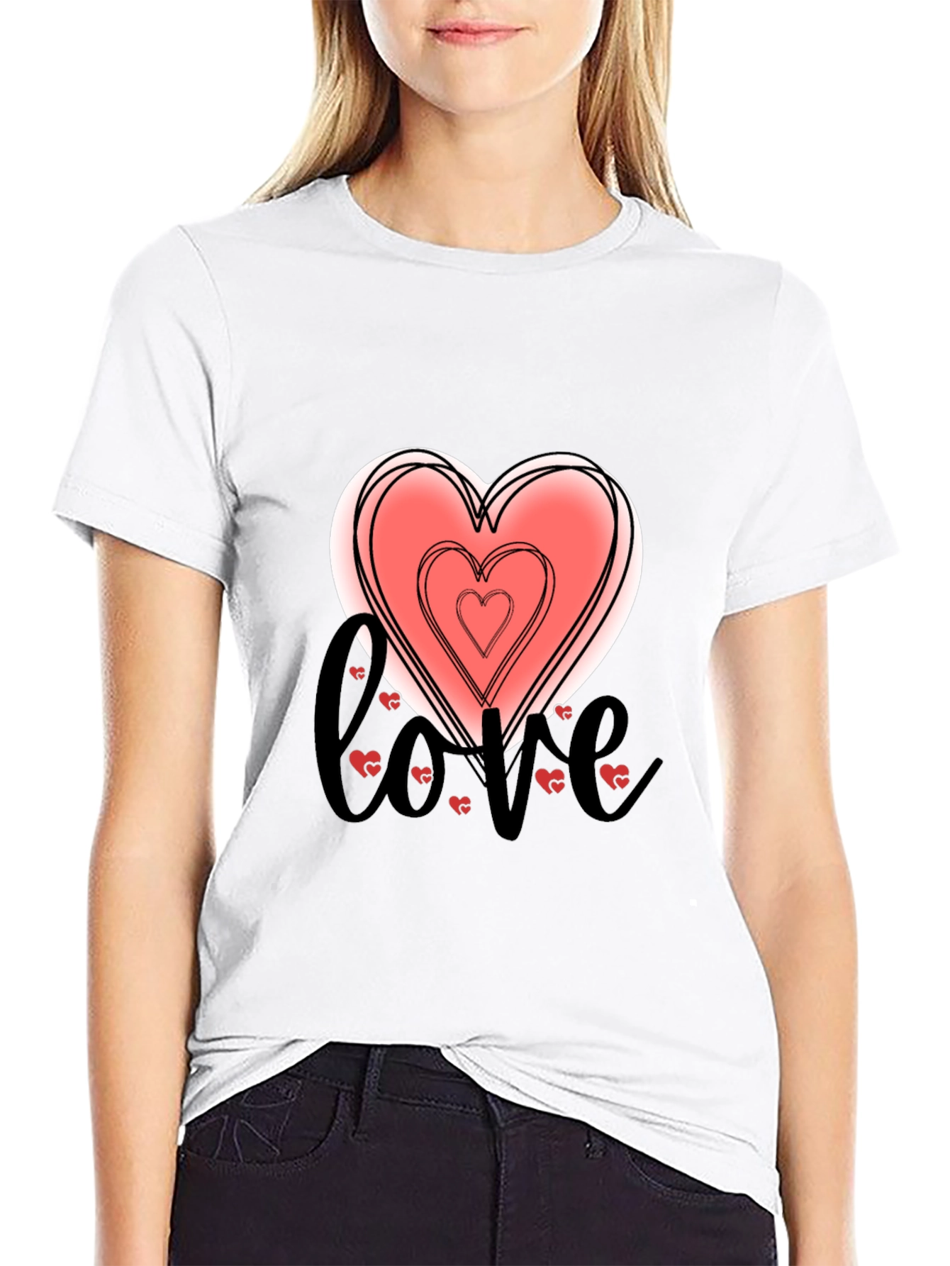 Love Heart Graphic Tee - Stylish Black T-Shirt