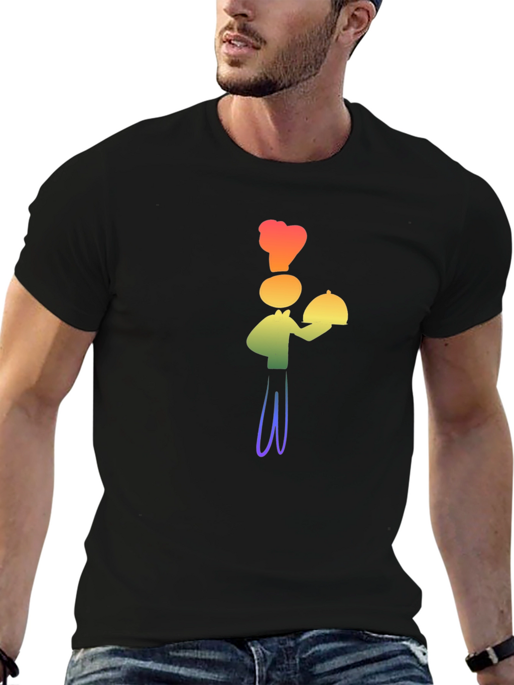 Rainbow Chef Graphic T-Shirt - Stylish Fun Design