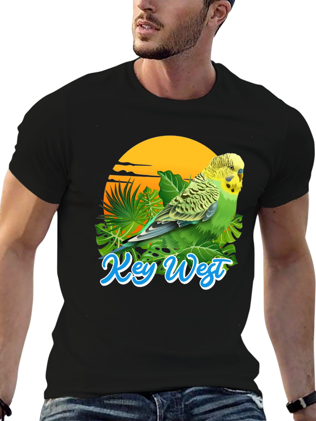Key West Parakeet T-Shirt: Tropical Bird Tee