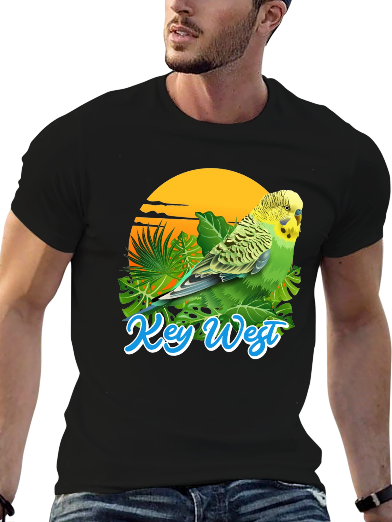 Key West Parakeet T-Shirt: Tropical Bird Tee