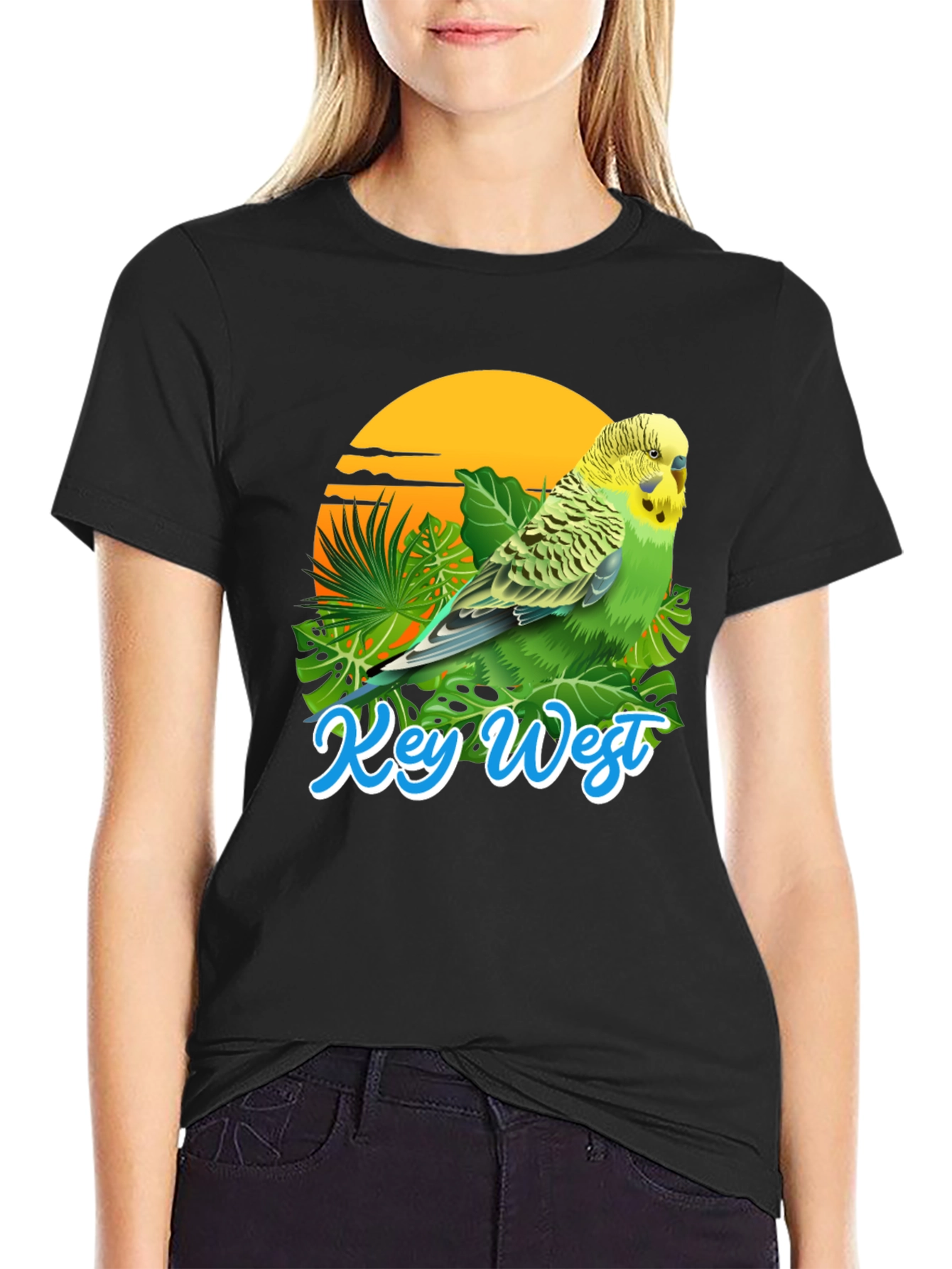Key West Parakeet T-Shirt: Tropical Bird Tee