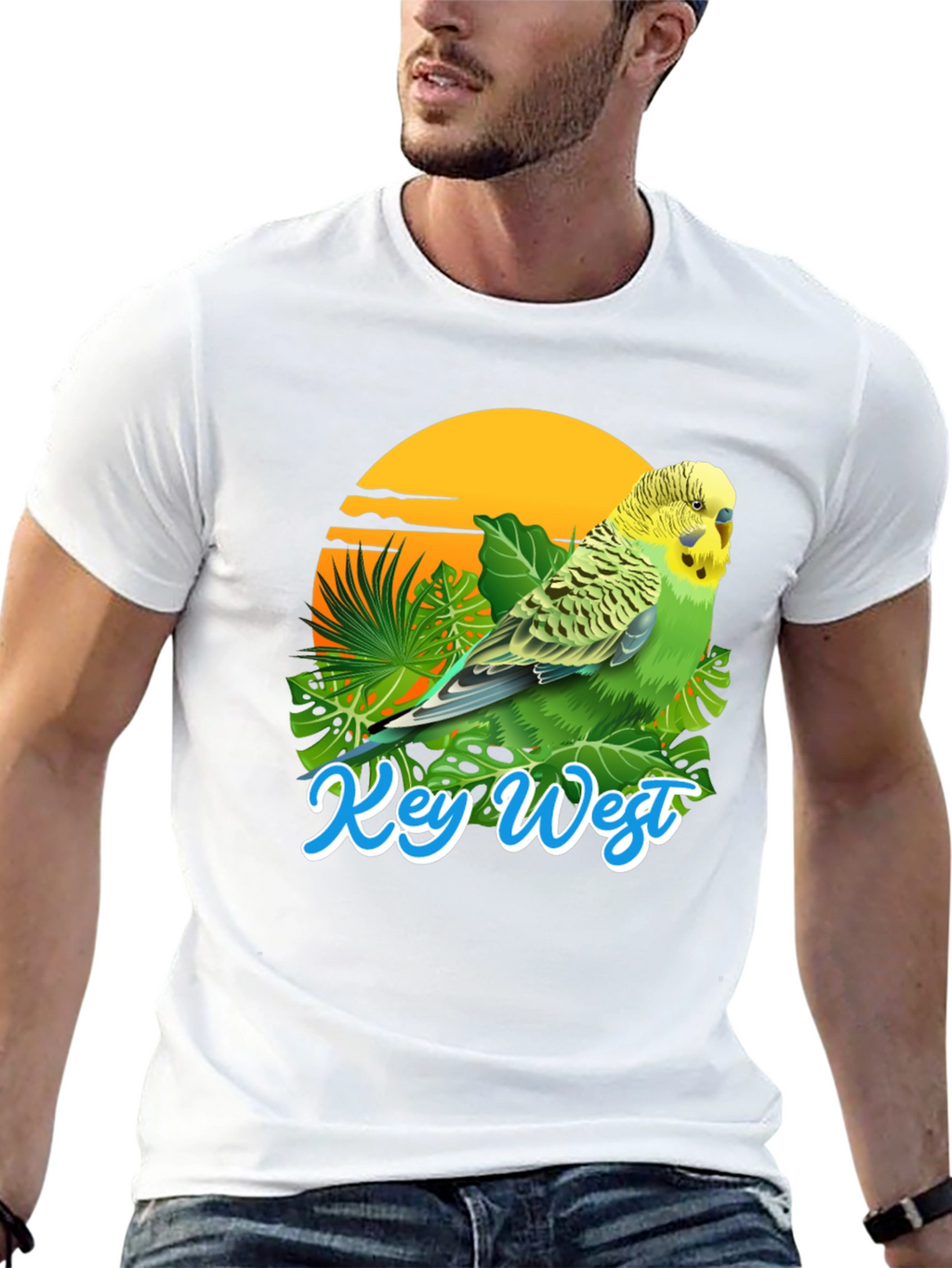 Key West Parakeet T-Shirt: Tropical Bird Tee