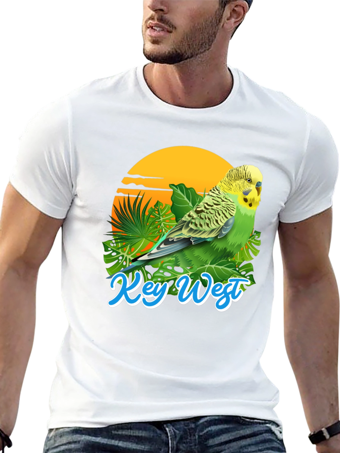 Key West Parakeet T-Shirt: Tropical Bird Tee