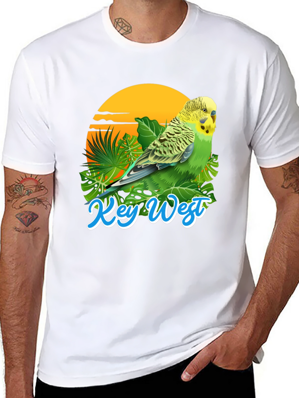 Key West Parakeet T-Shirt: Tropical Bird Tee