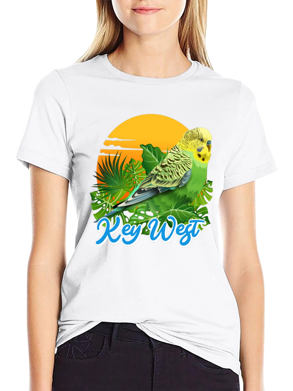 Key West Parakeet T-Shirt: Tropical Bird Tee