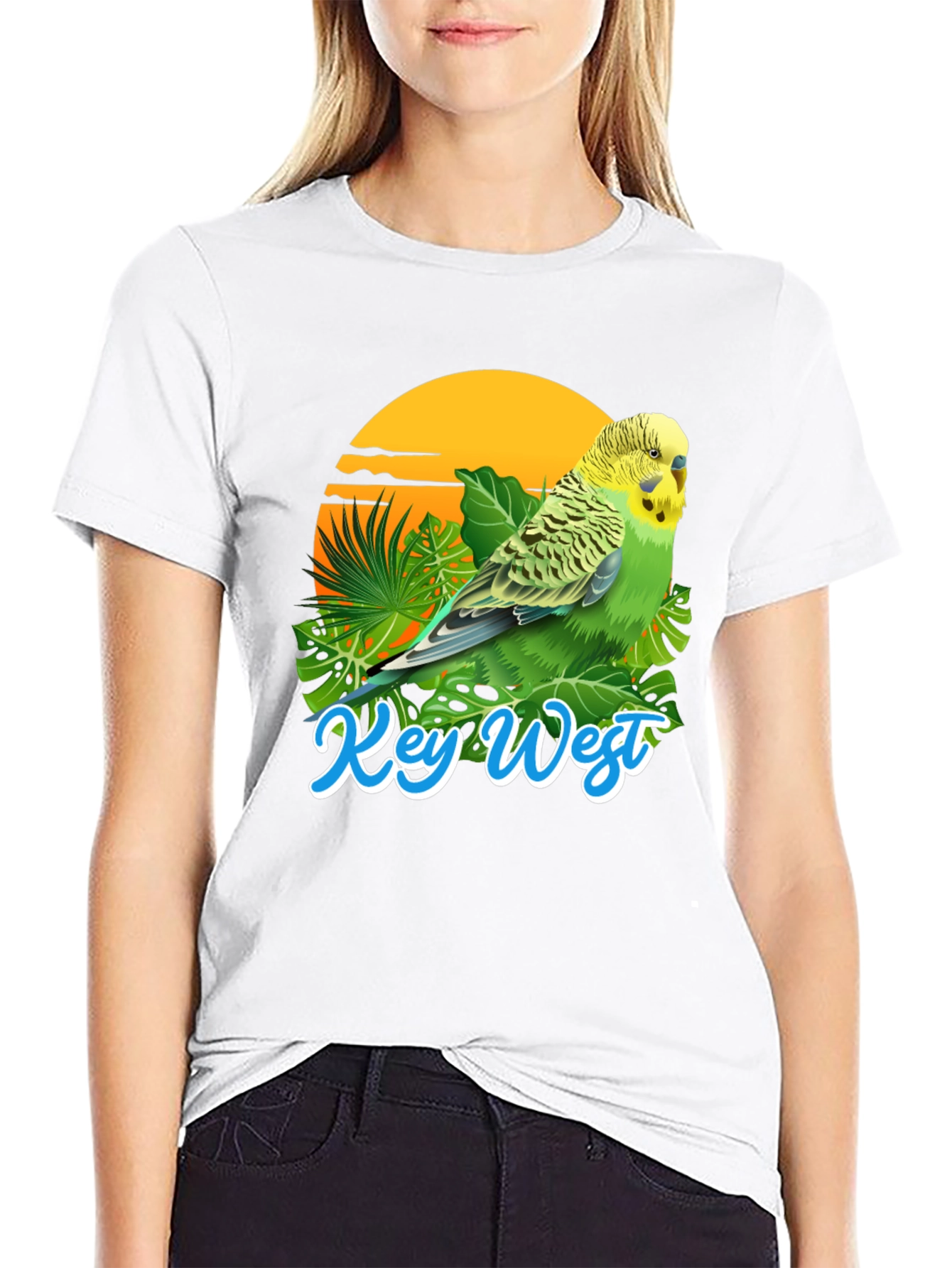 Key West Parakeet T-Shirt: Tropical Bird Tee