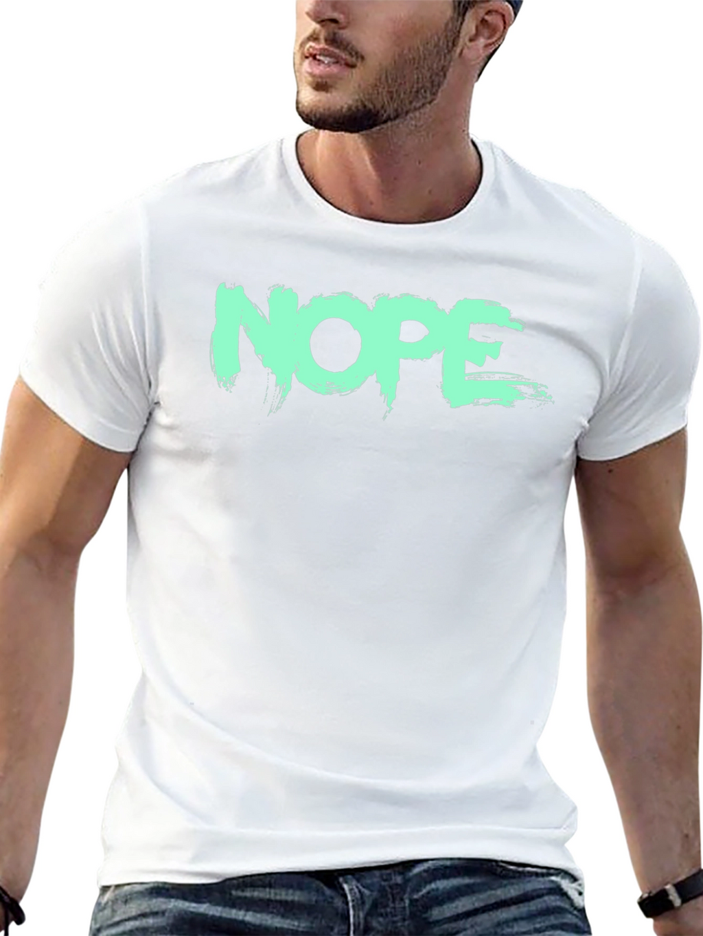NOPE Graphic Tee - Brush Stroke Design