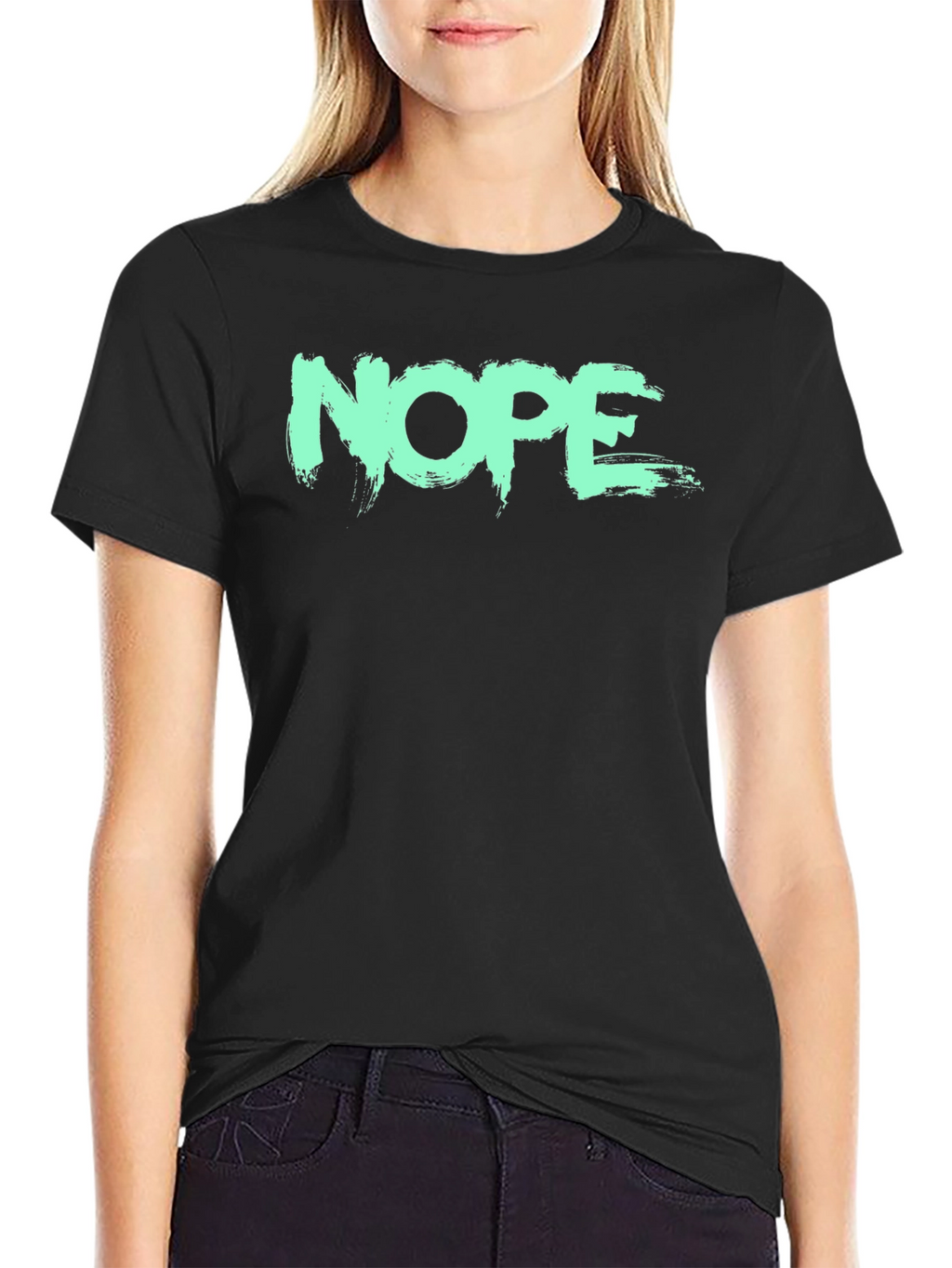 NOPE Graphic Tee - Brush Stroke Design