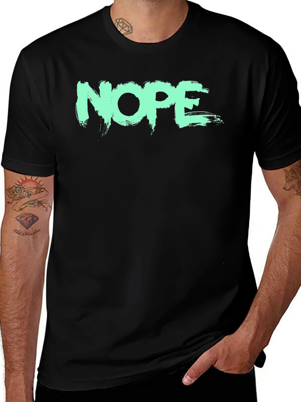 NOPE Graphic Tee - Brush Stroke Design