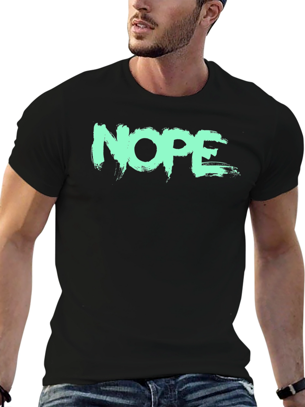 NOPE Graphic Tee - Brush Stroke Design