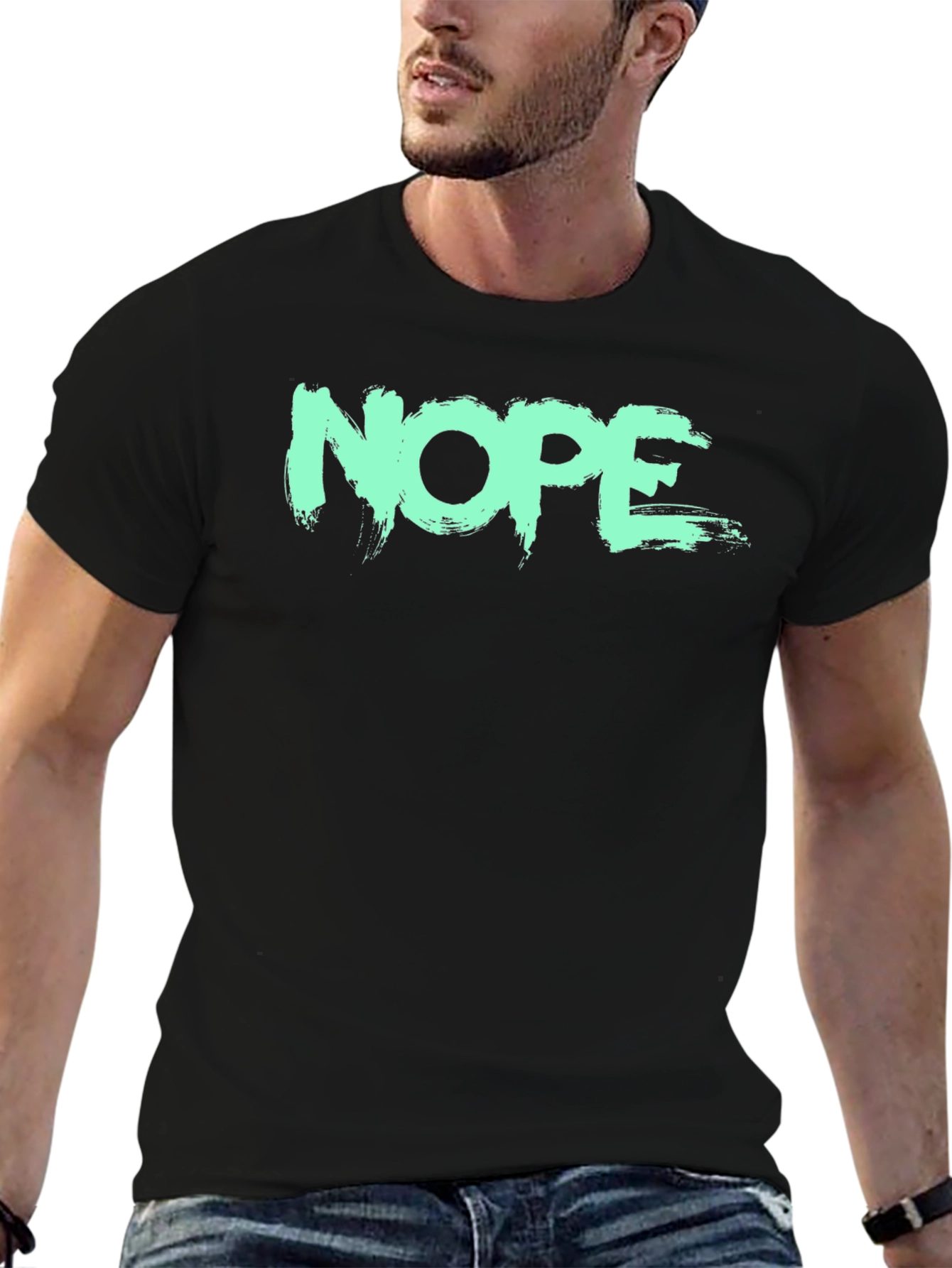 NOPE Graphic Tee - Brush Stroke Design