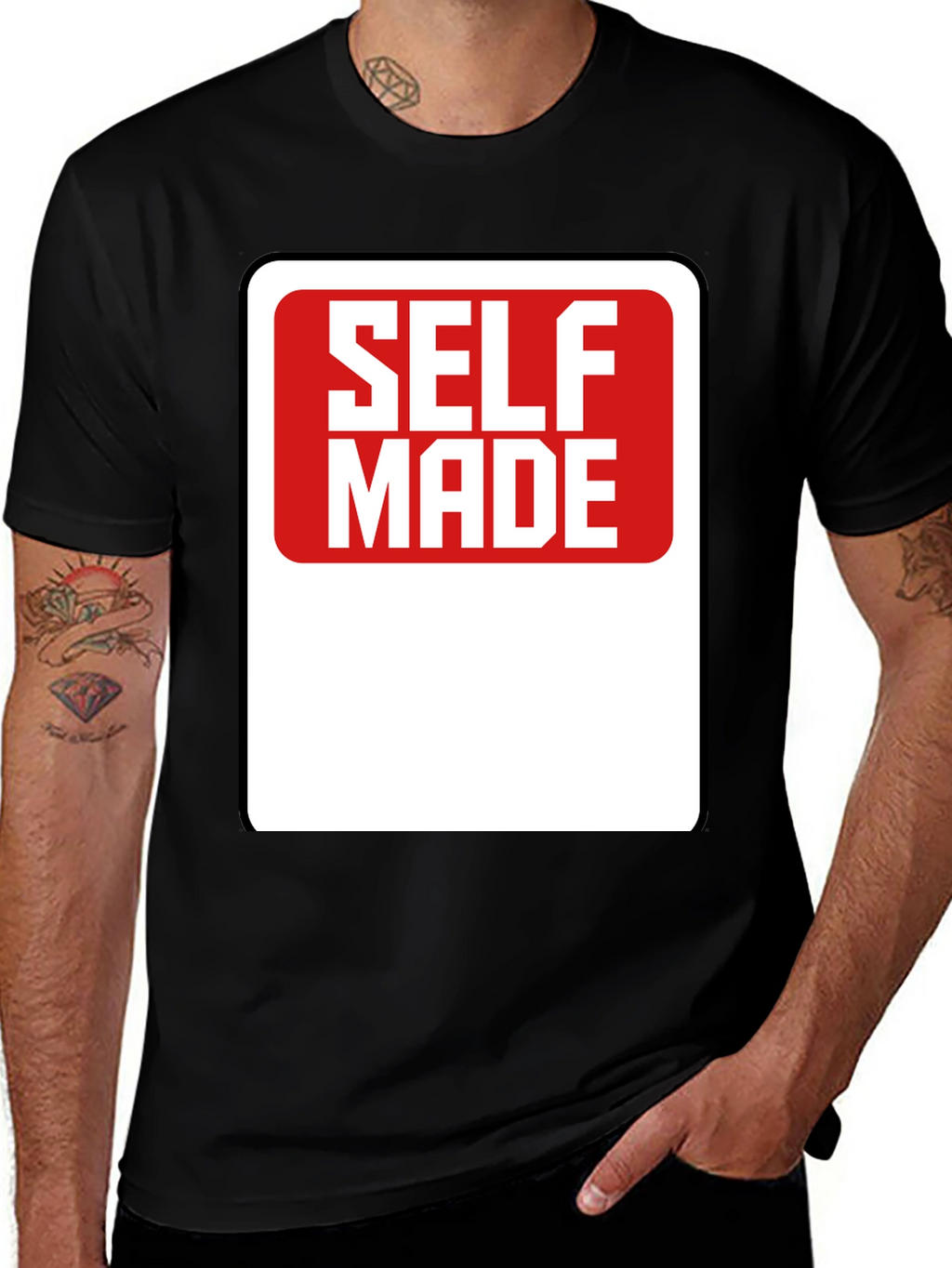Self Made Graphic T-Shirt - Black Cotton Tee