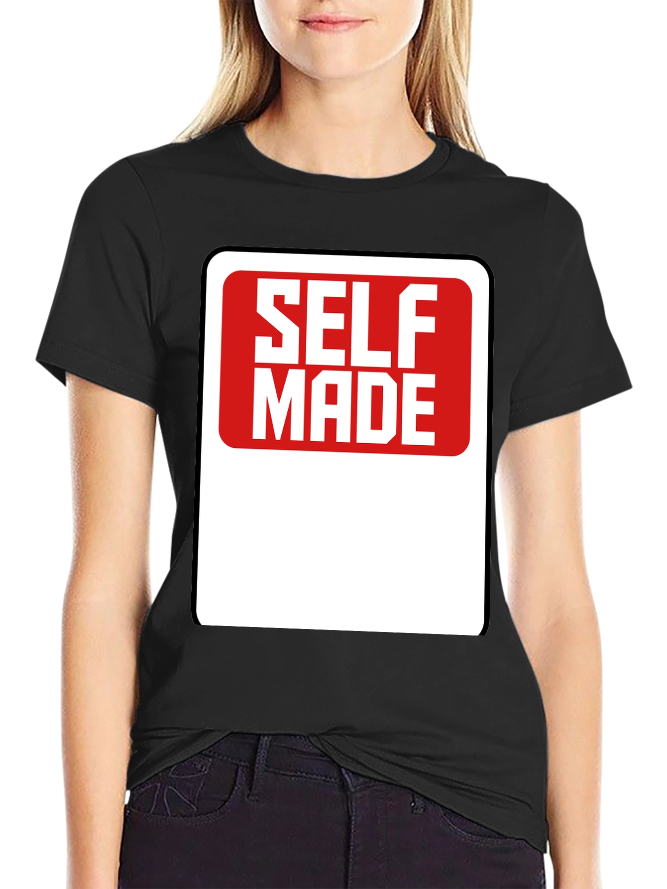 Self Made Graphic T-Shirt - Black Cotton Tee