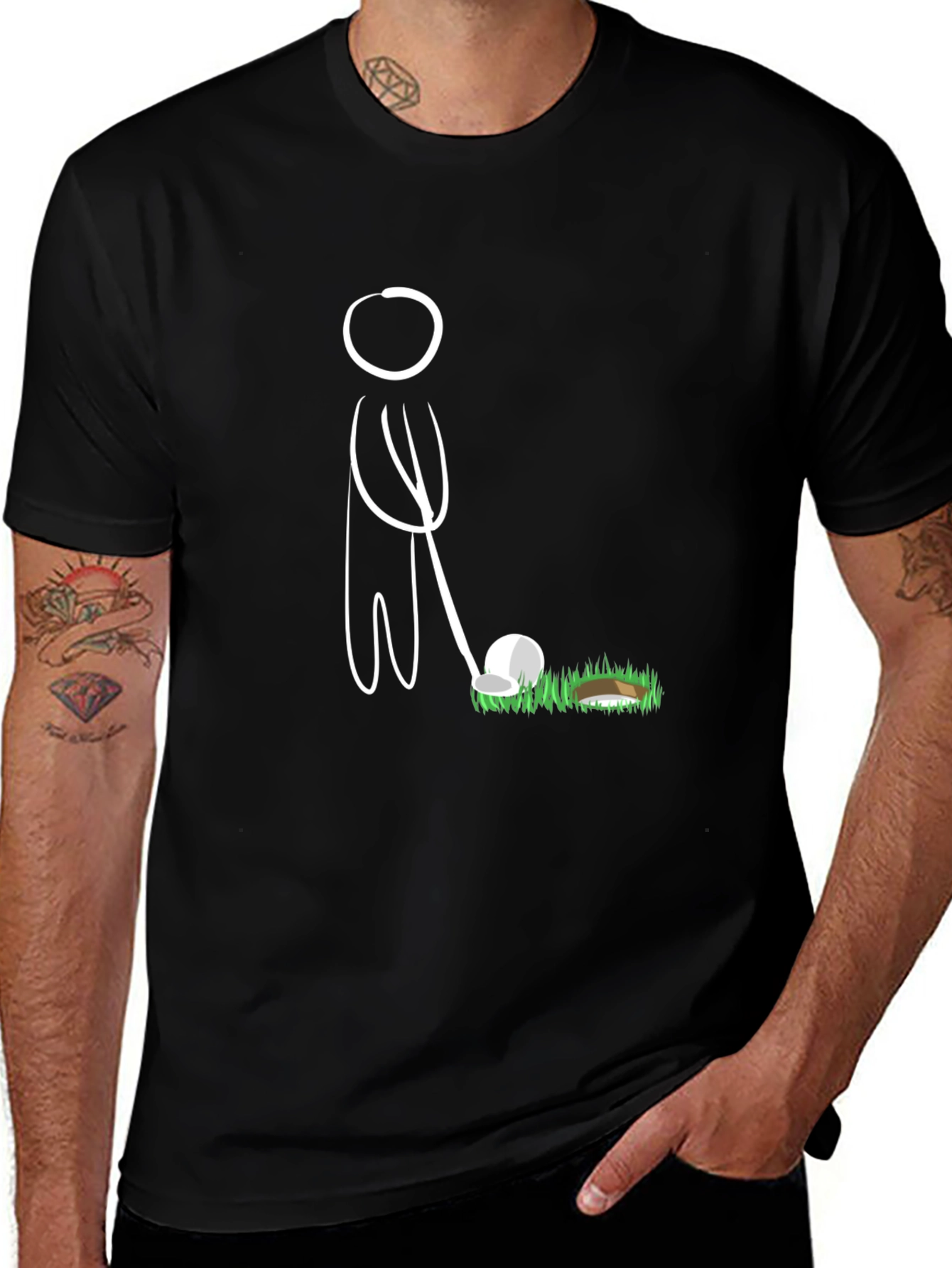 Golf Stick Figure Tee - Hit the Green in Style