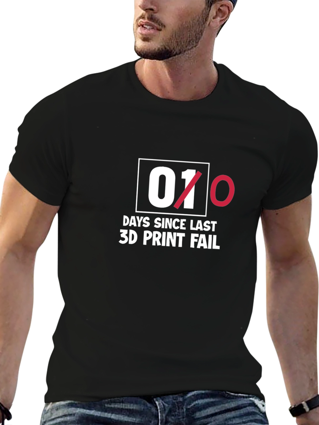3D Print Fail T-Shirt - Black Cotton Blend