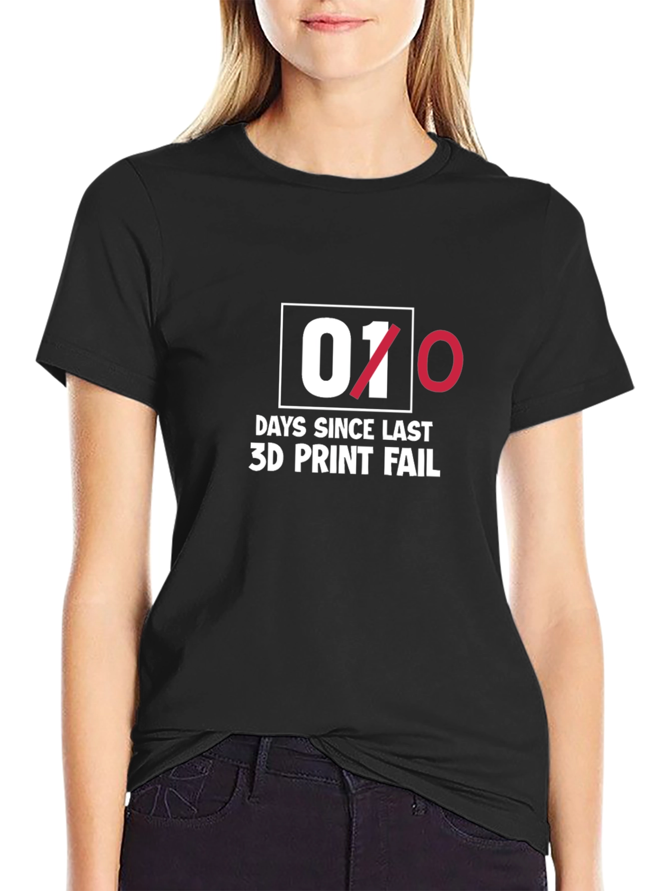 3D Print Fail T-Shirt - Black Cotton Blend