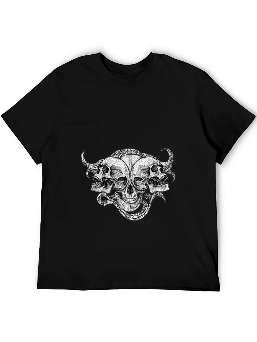 Skull Trio Graphic Tee - Mens Black T-Shirt