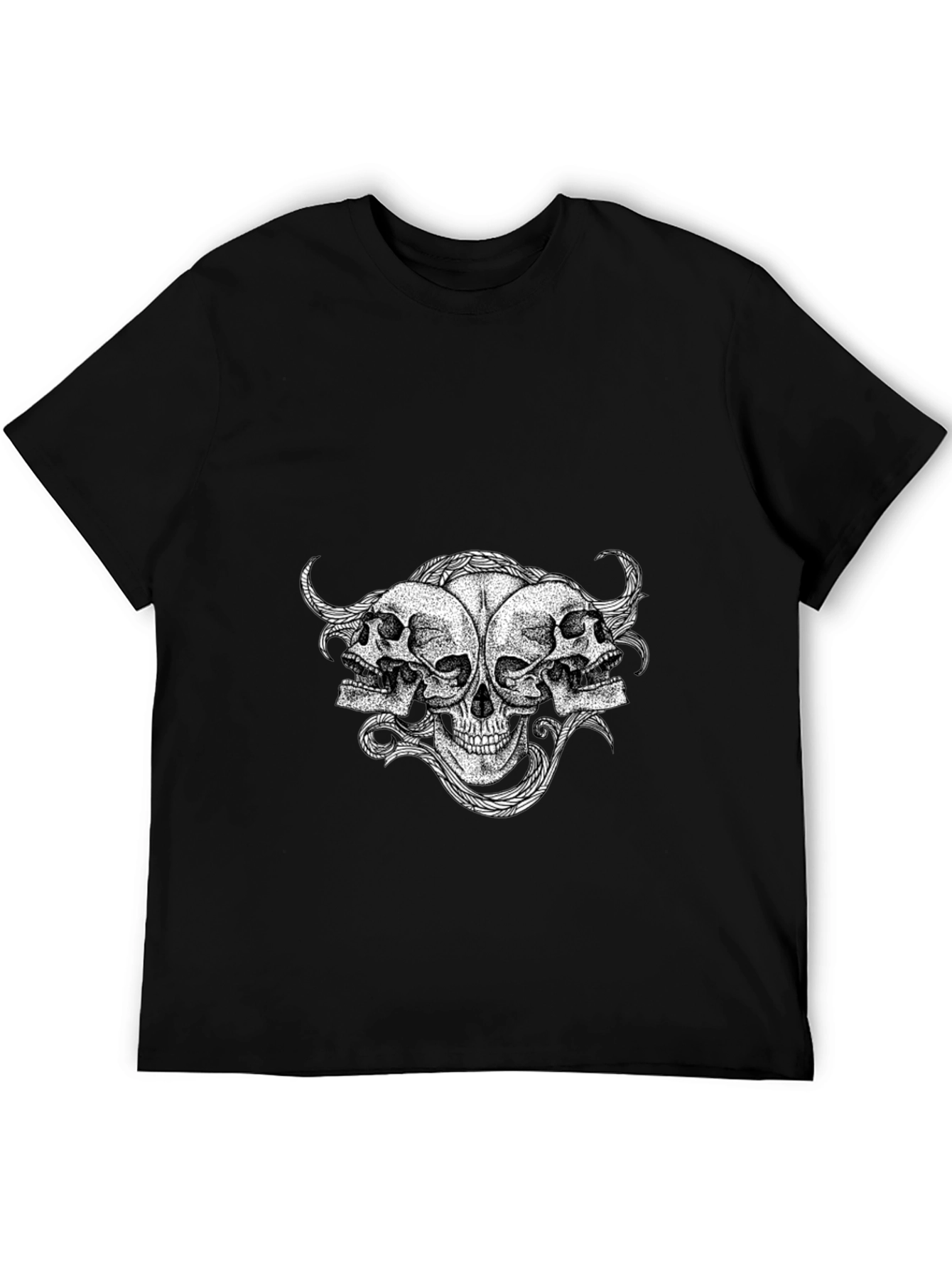 Skull Trio Graphic Tee - Mens Black T-Shirt