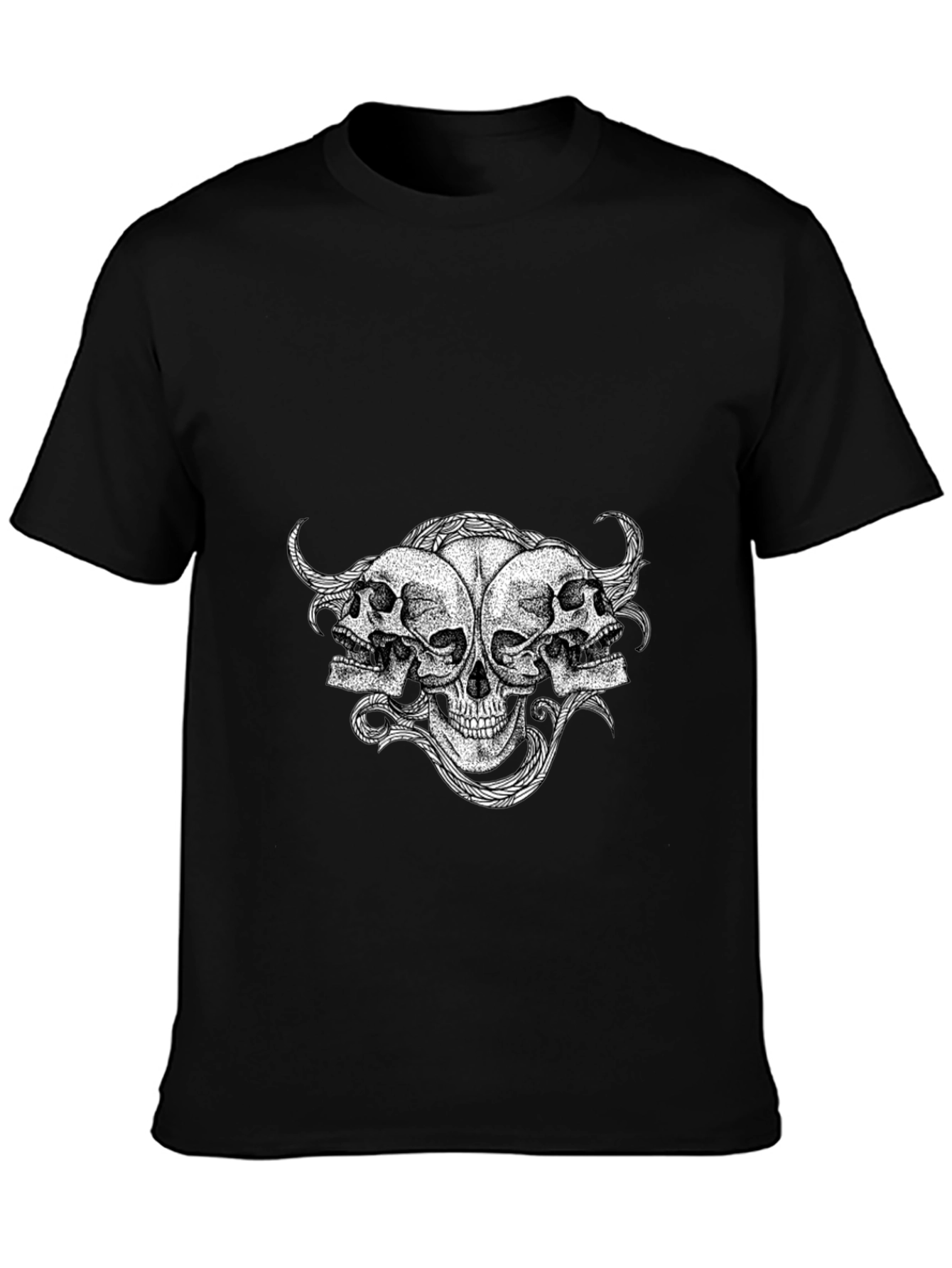 Skull Trio Graphic Tee - Mens Black T-Shirt