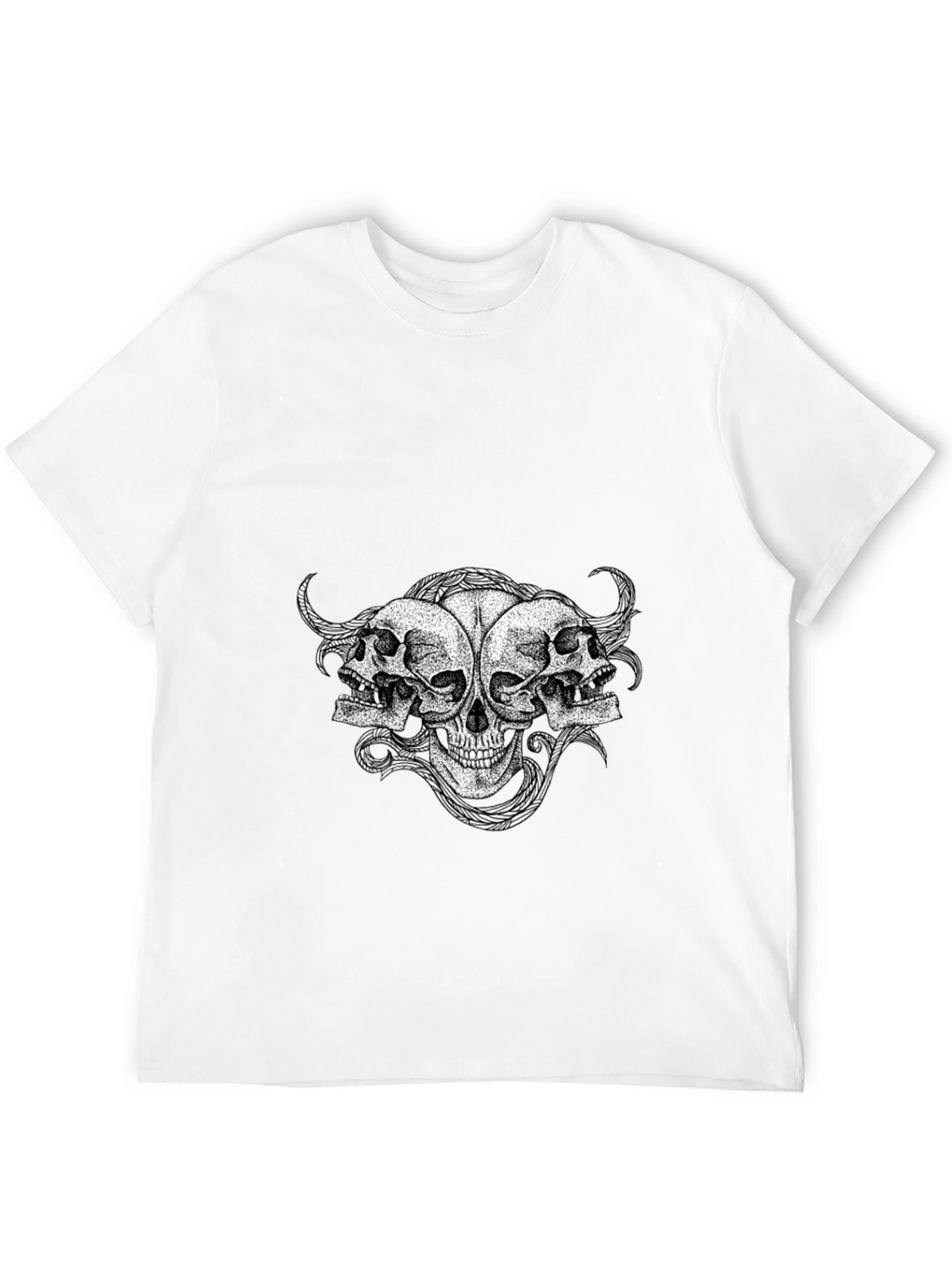 Skull Trio Graphic Tee - Mens Black T-Shirt