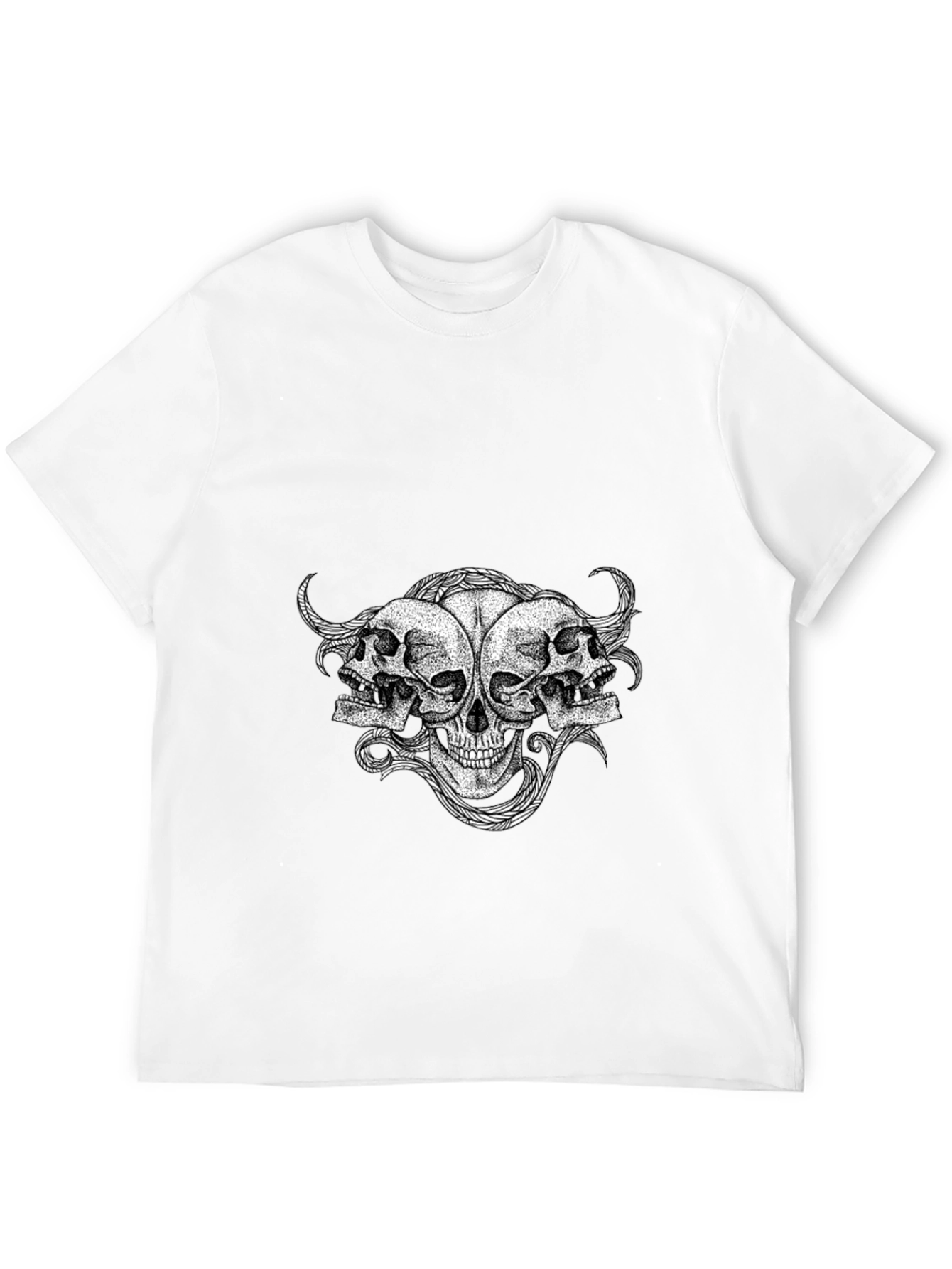 Skull Trio Graphic Tee - Mens Black T-Shirt