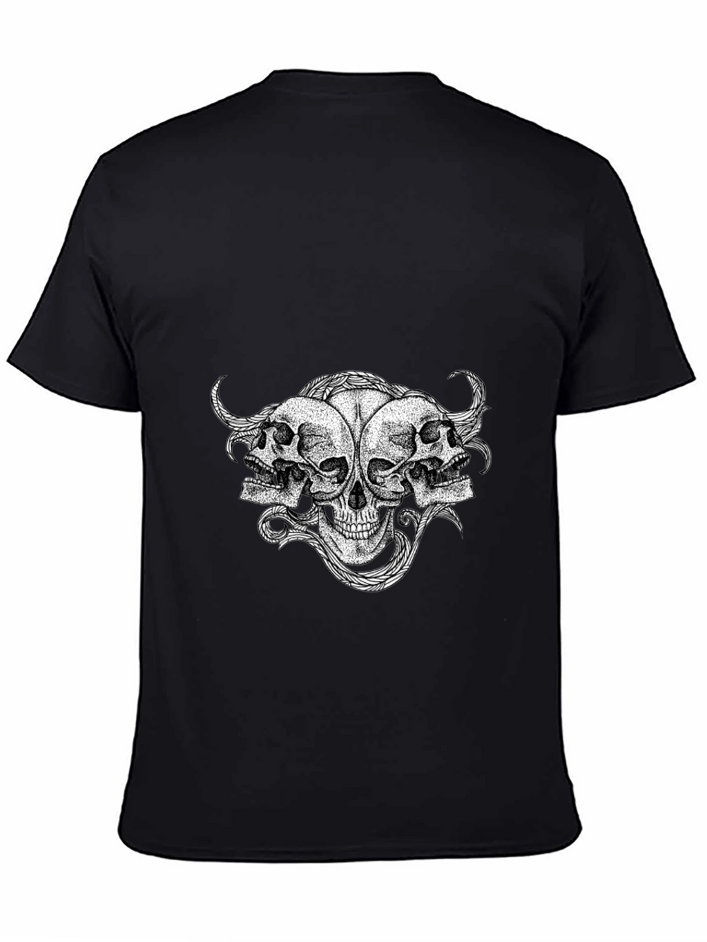 Skull Trio Graphic Tee - Mens Black T-Shirt