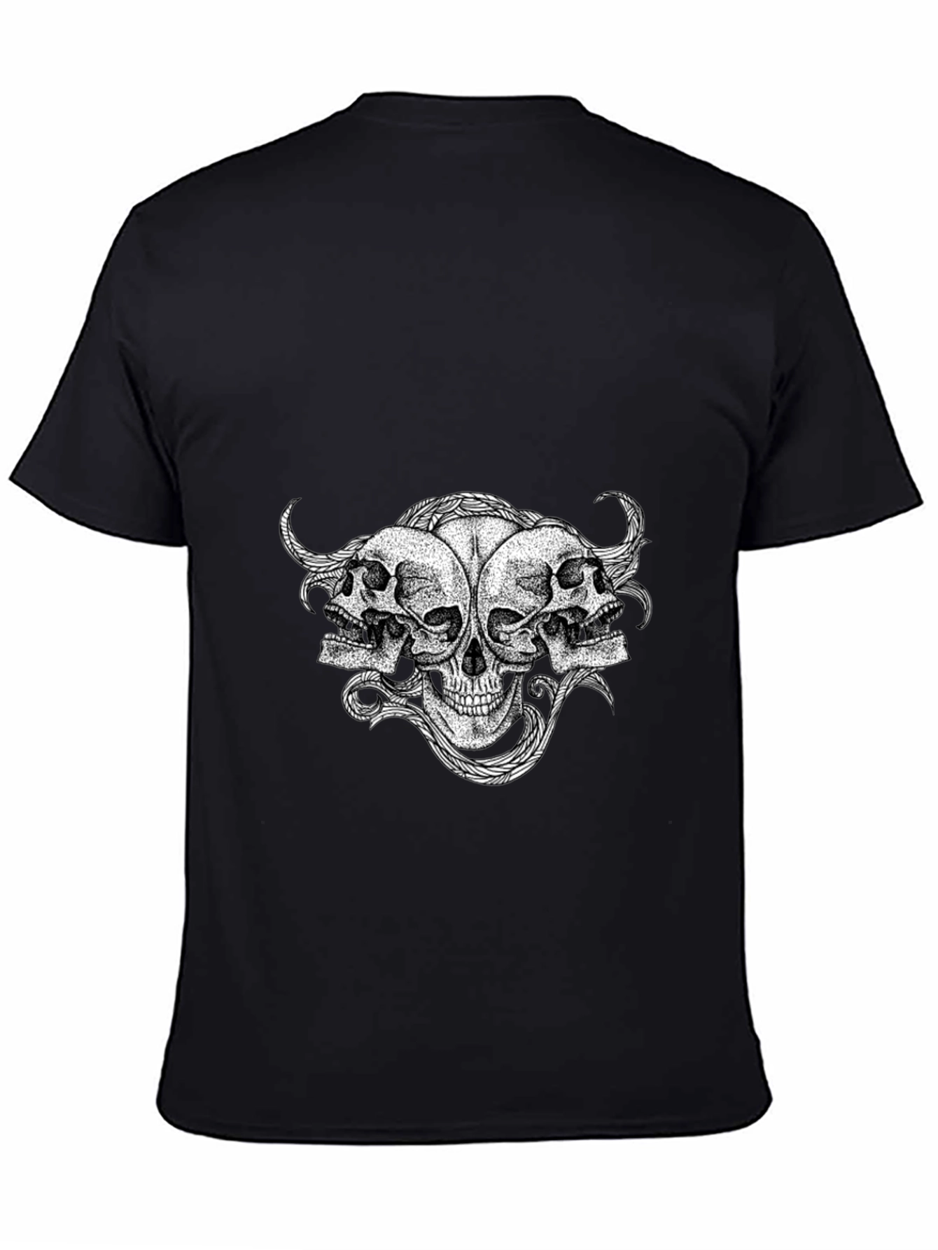 Skull Trio Graphic Tee - Mens Black T-Shirt