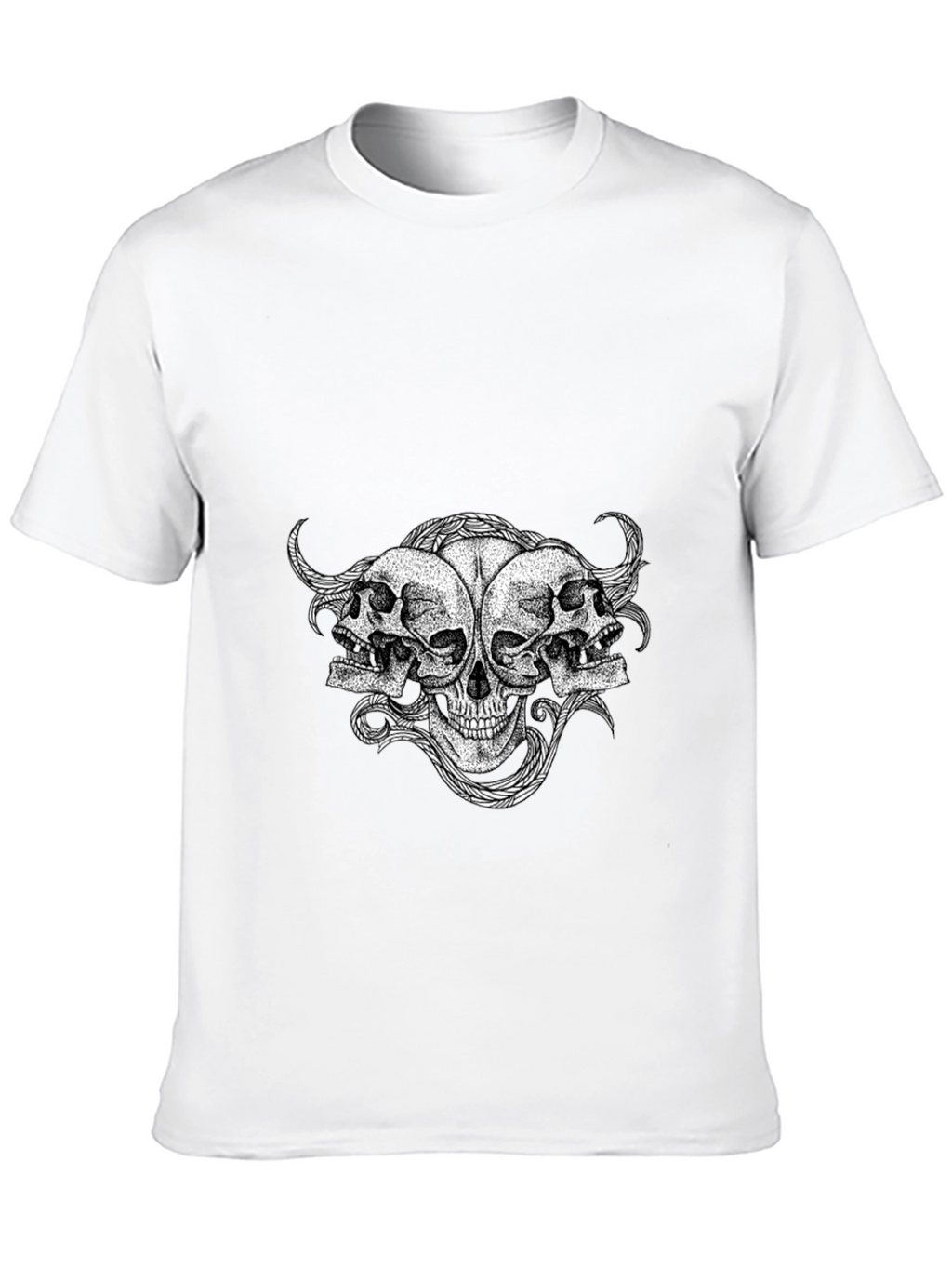 Skull Trio Graphic Tee - Mens Black T-Shirt