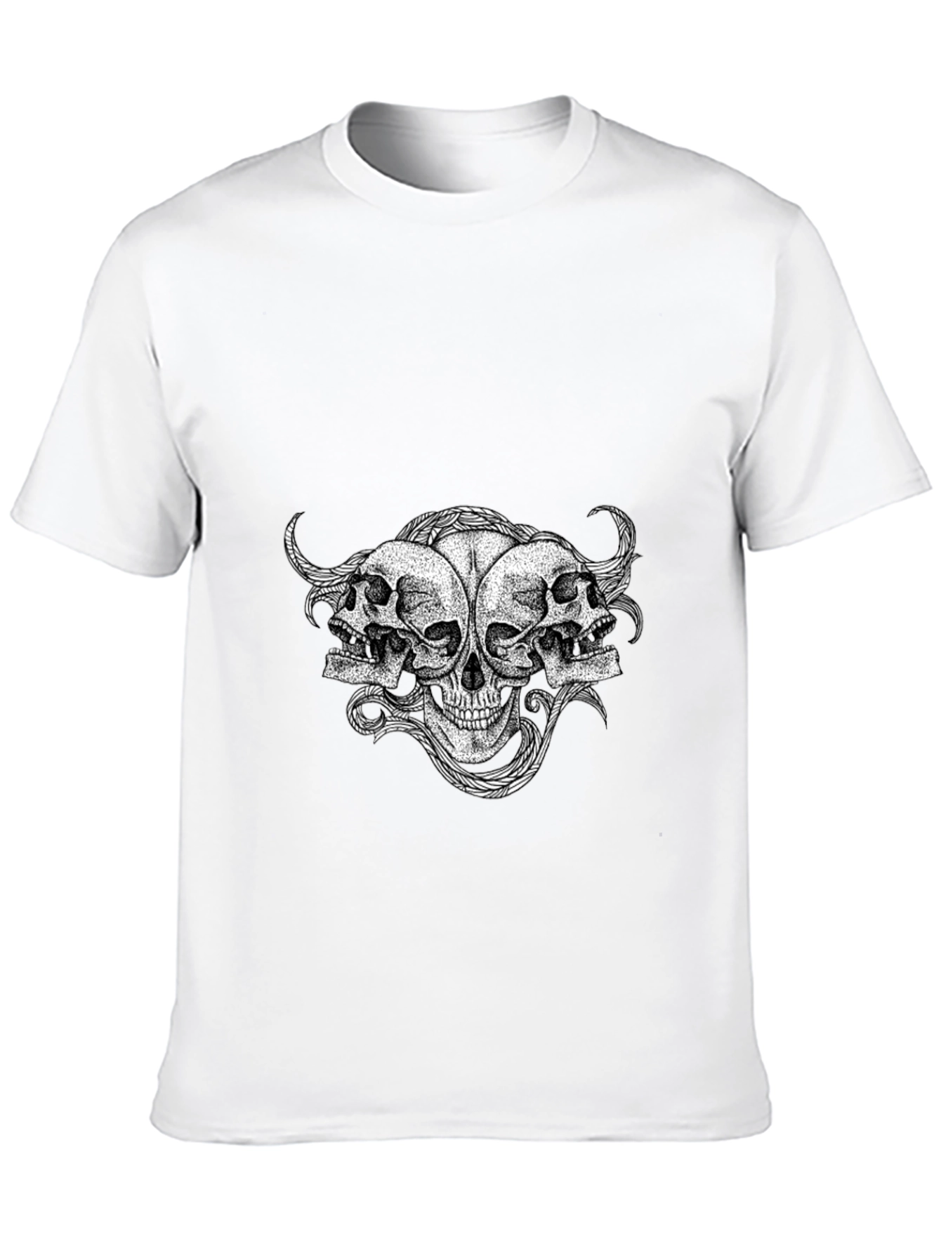 Skull Trio Graphic Tee - Mens Black T-Shirt