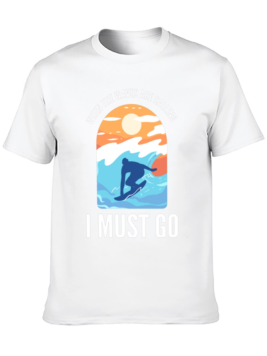 Waves Are Calling T-Shirt - Surfer Design