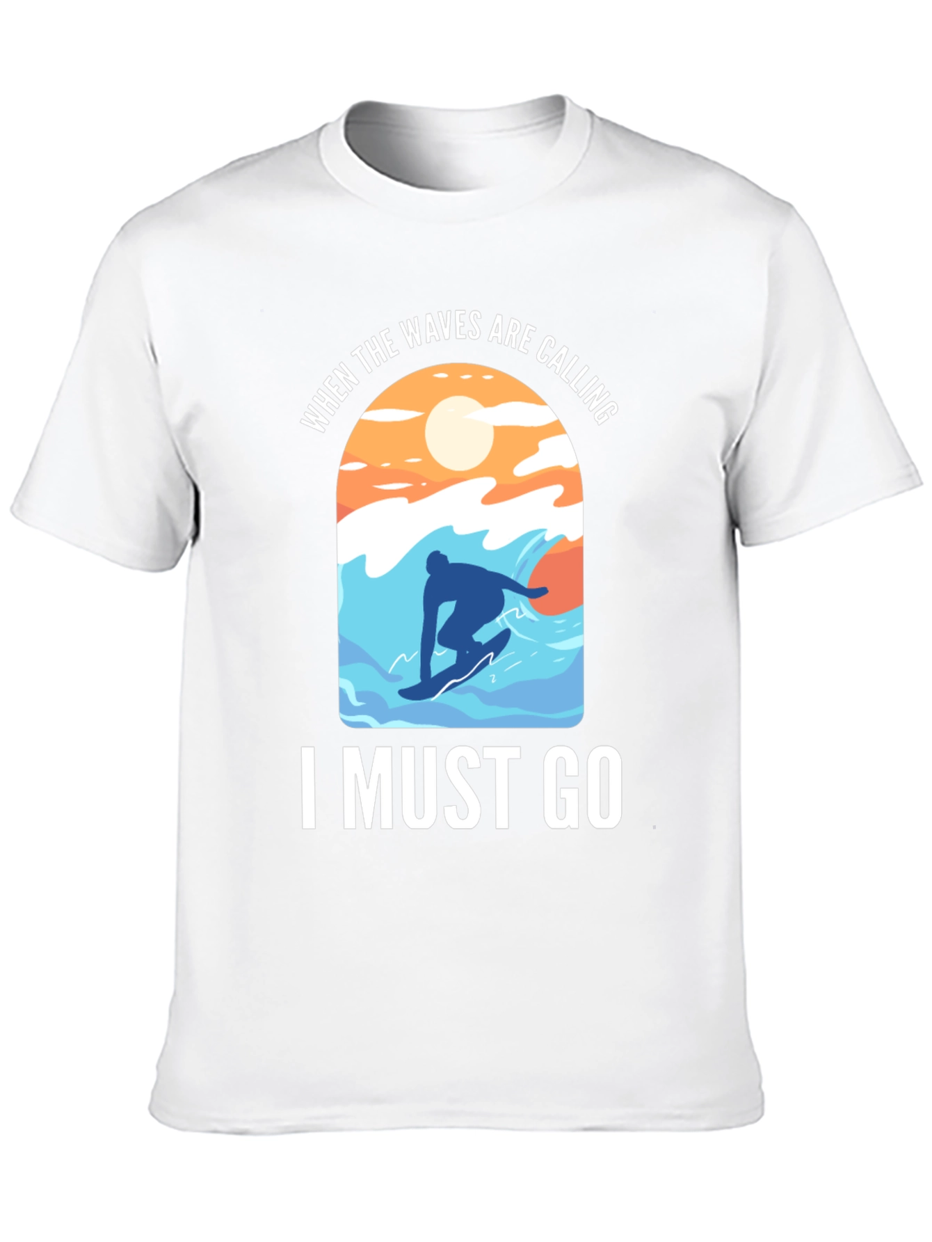 Waves Are Calling T-Shirt - Surfer Design