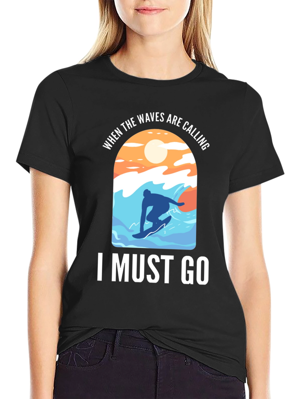 Waves Are Calling T-Shirt - Surfer Design