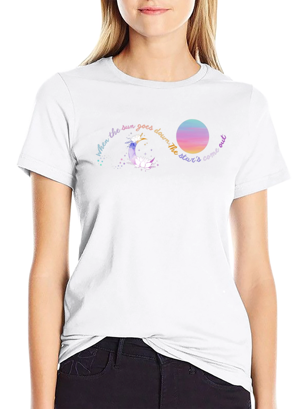 Celestial Dream T-Shirt - Moon and Stars Graphic Tee