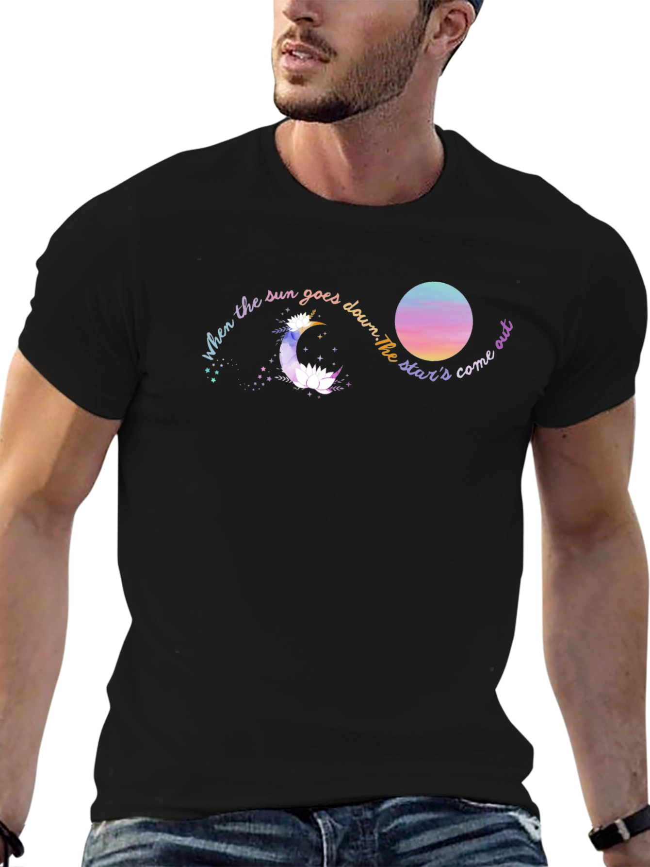 Celestial Dream T-Shirt - Moon and Stars Graphic Tee