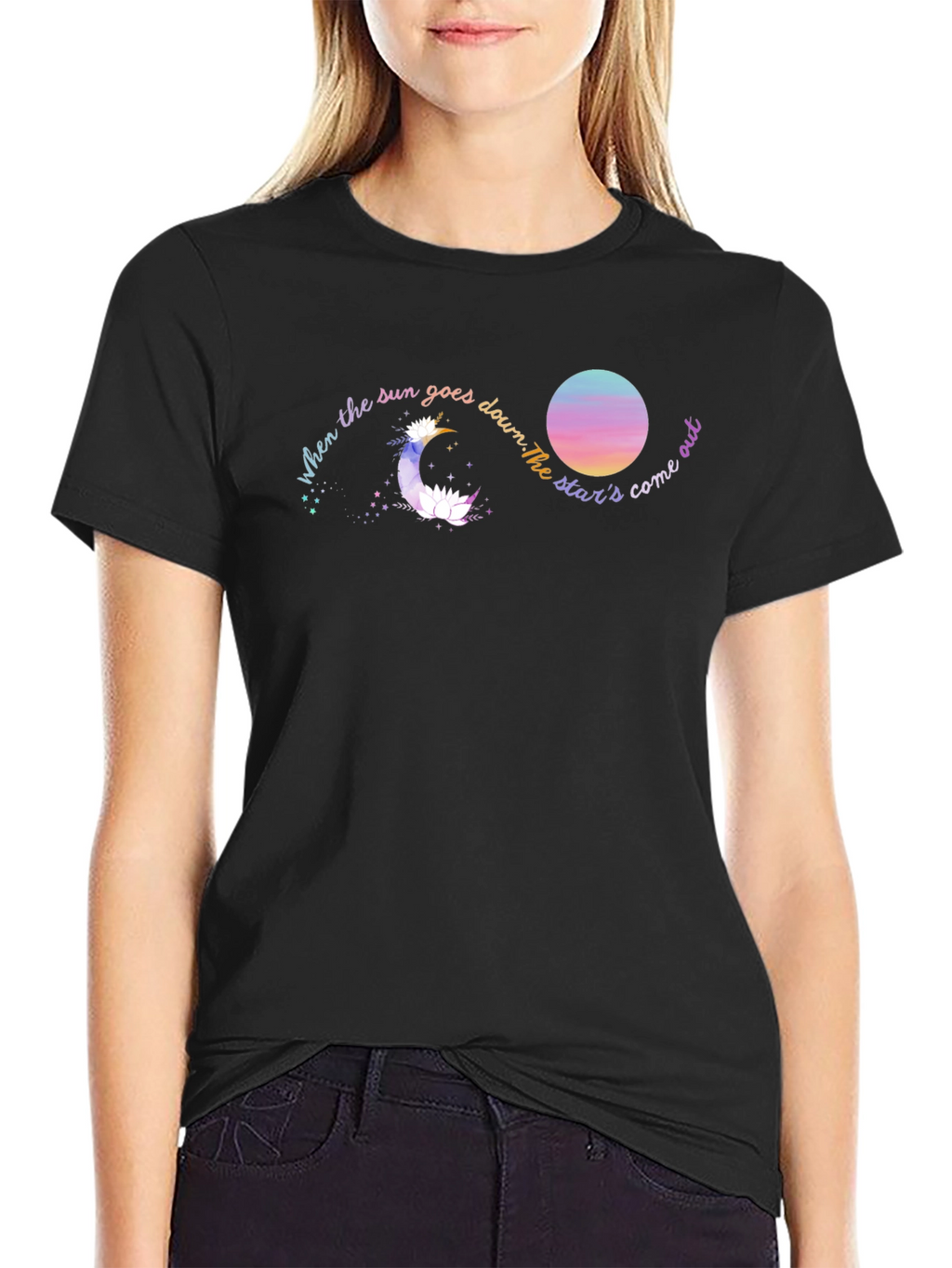 Celestial Dream T-Shirt - Moon and Stars Graphic Tee