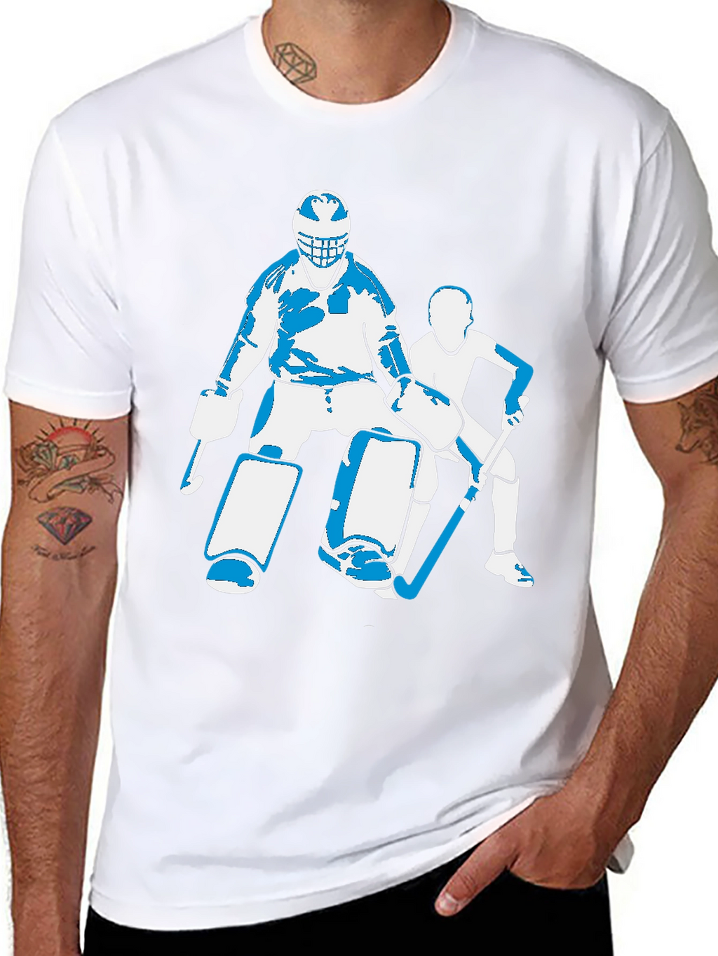 Hockey Goalie Graphic T-Shirt - Black