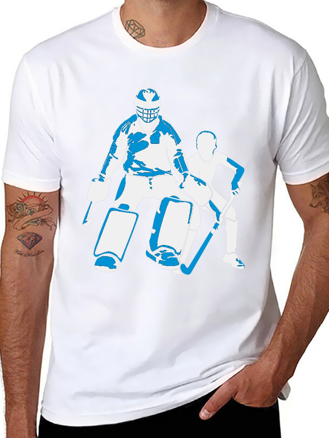 Hockey Goalie Graphic T-Shirt - Black